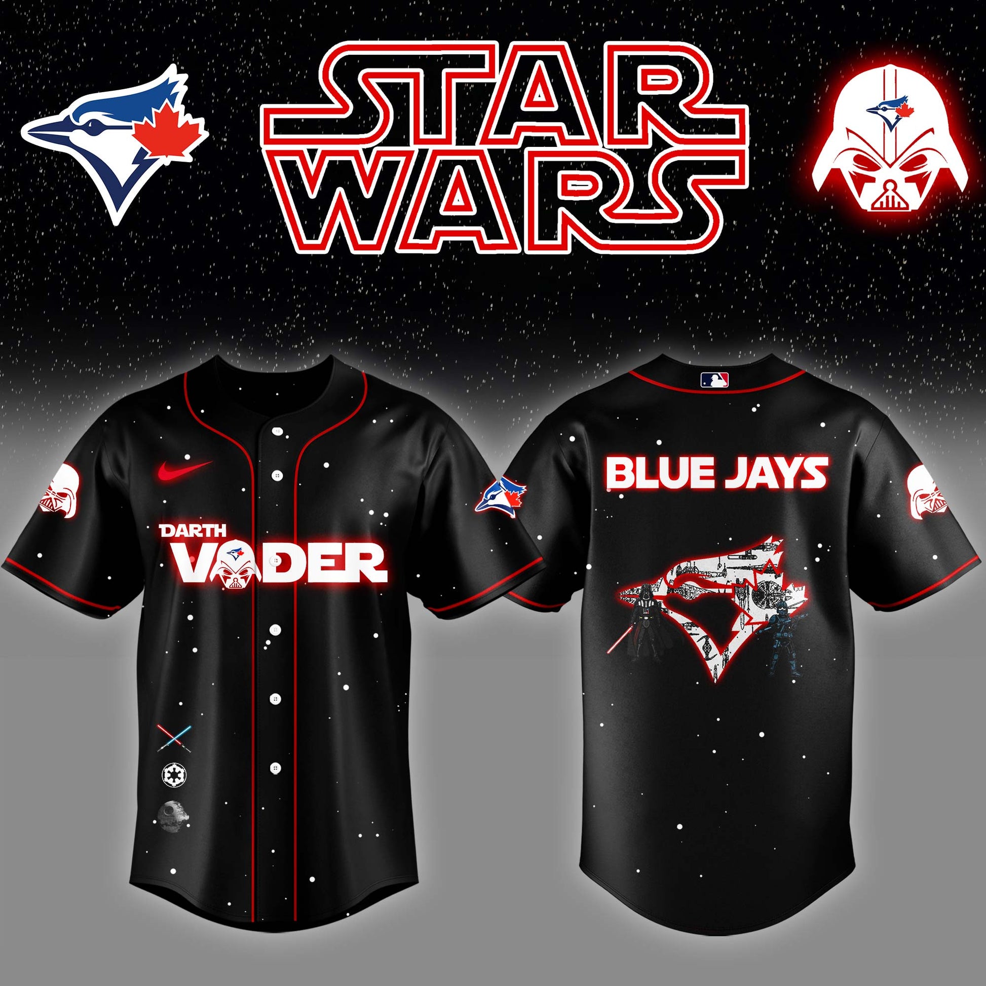 .Toronto Blue Jays x Stars Wars Darth Vader Night Baseball Jersey Editions Limited v2