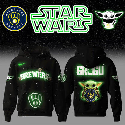 Milwaukee Brewers x Stars Wars Baby Yoda Game Night Hoodie Editions Limited