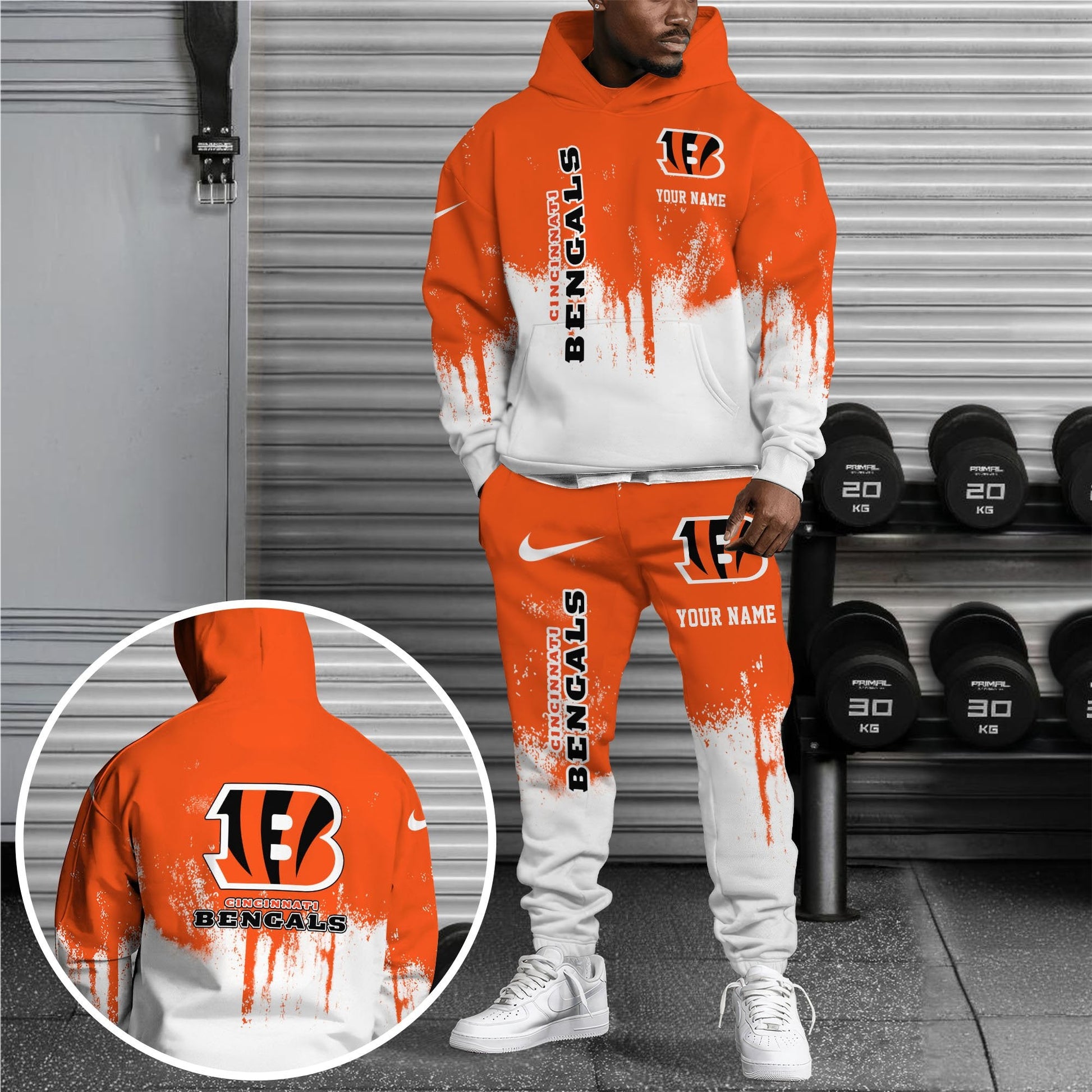 Cincinnati Bengals Hoodie Sweatpants Set,Custom Hoodie,Sport Hoodie Sweatpants Set,Sport Gifts FOR Fan QE24
