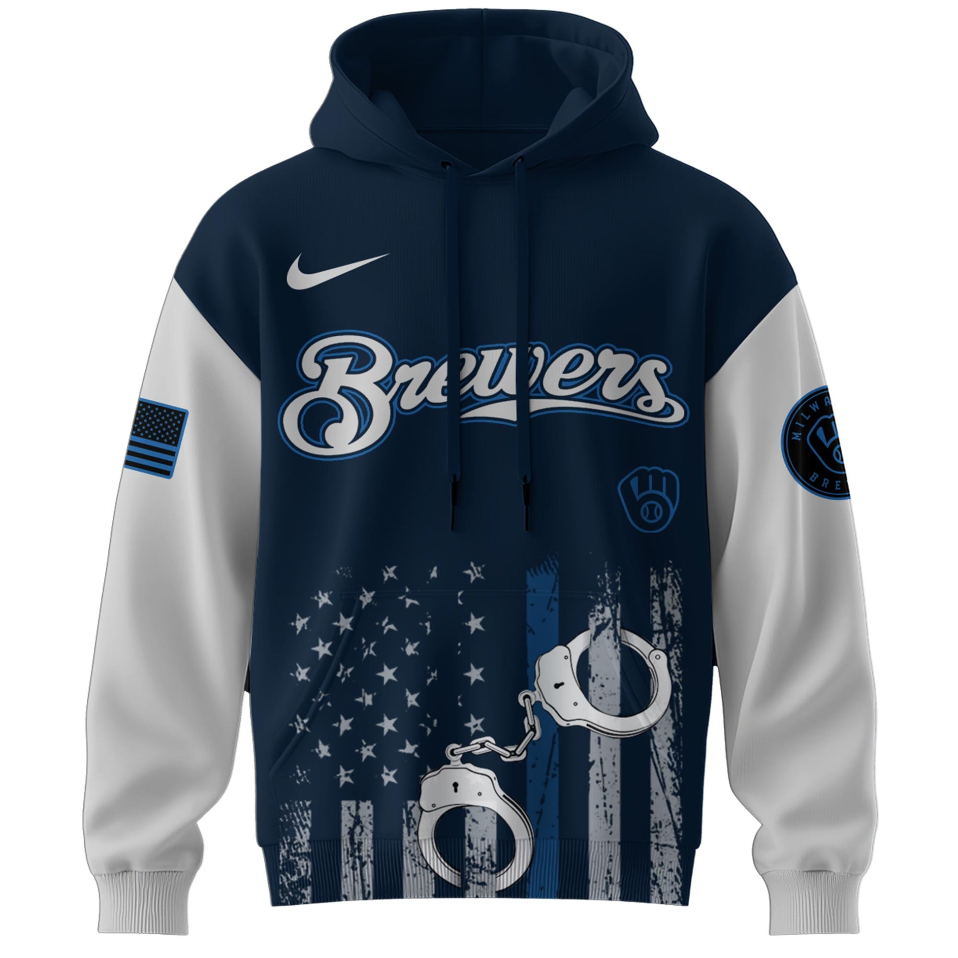 .  Milwaukee Brewers MLB x Law Enforcement Appreciation Day Hoodie Limited