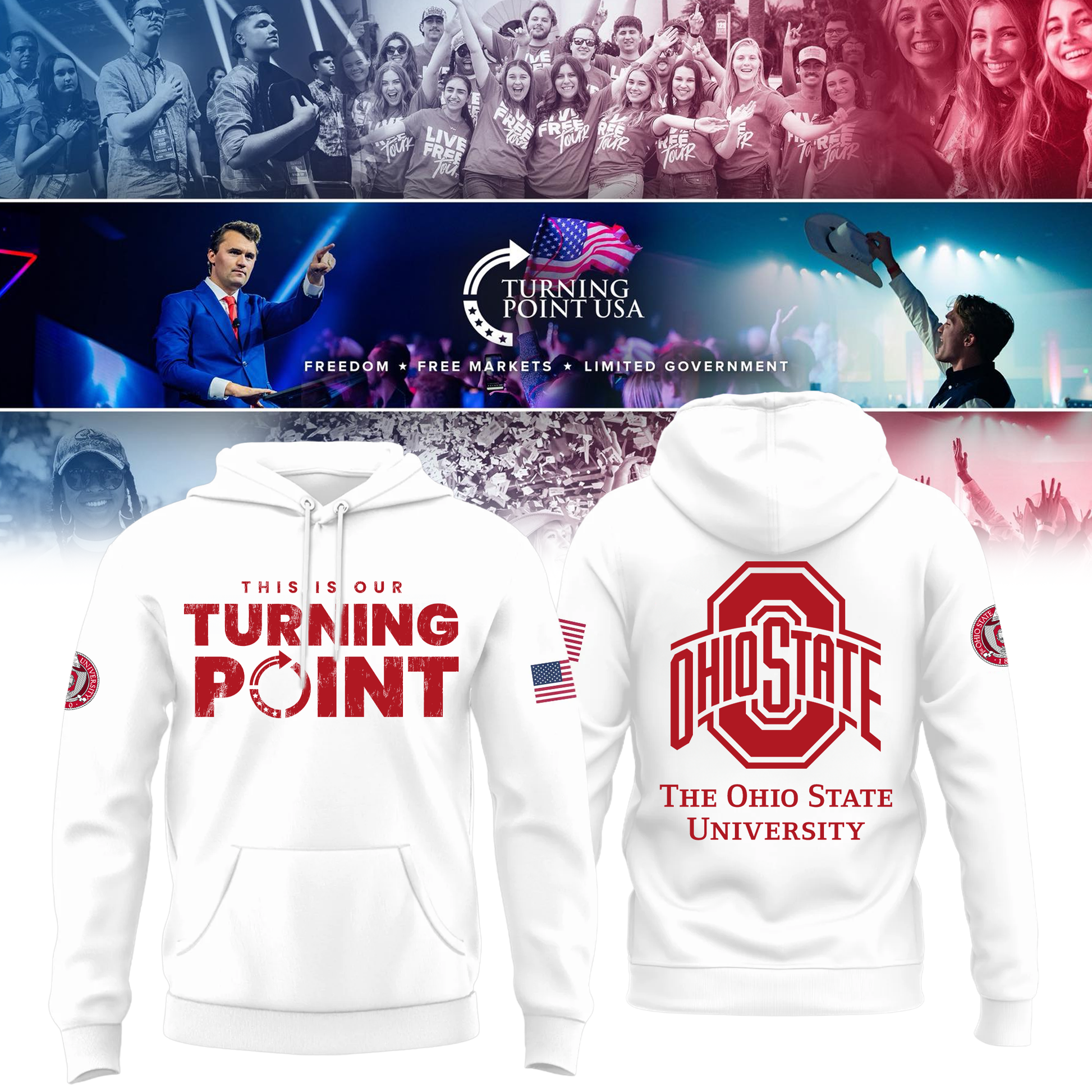 Limited Edition Ohio State Buckeyes x Turning Point USA Hoodie