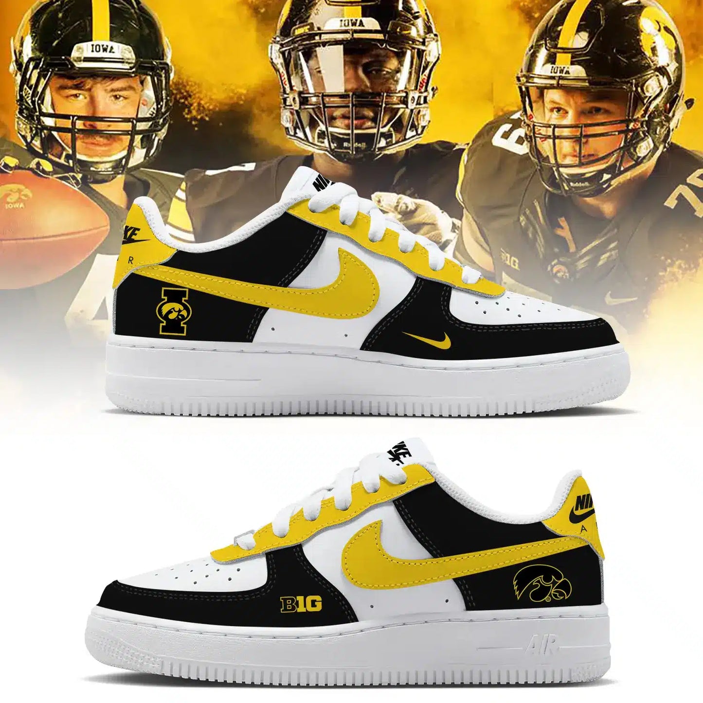 KNHQMGC Air Force Sneakers Yellow Black 2