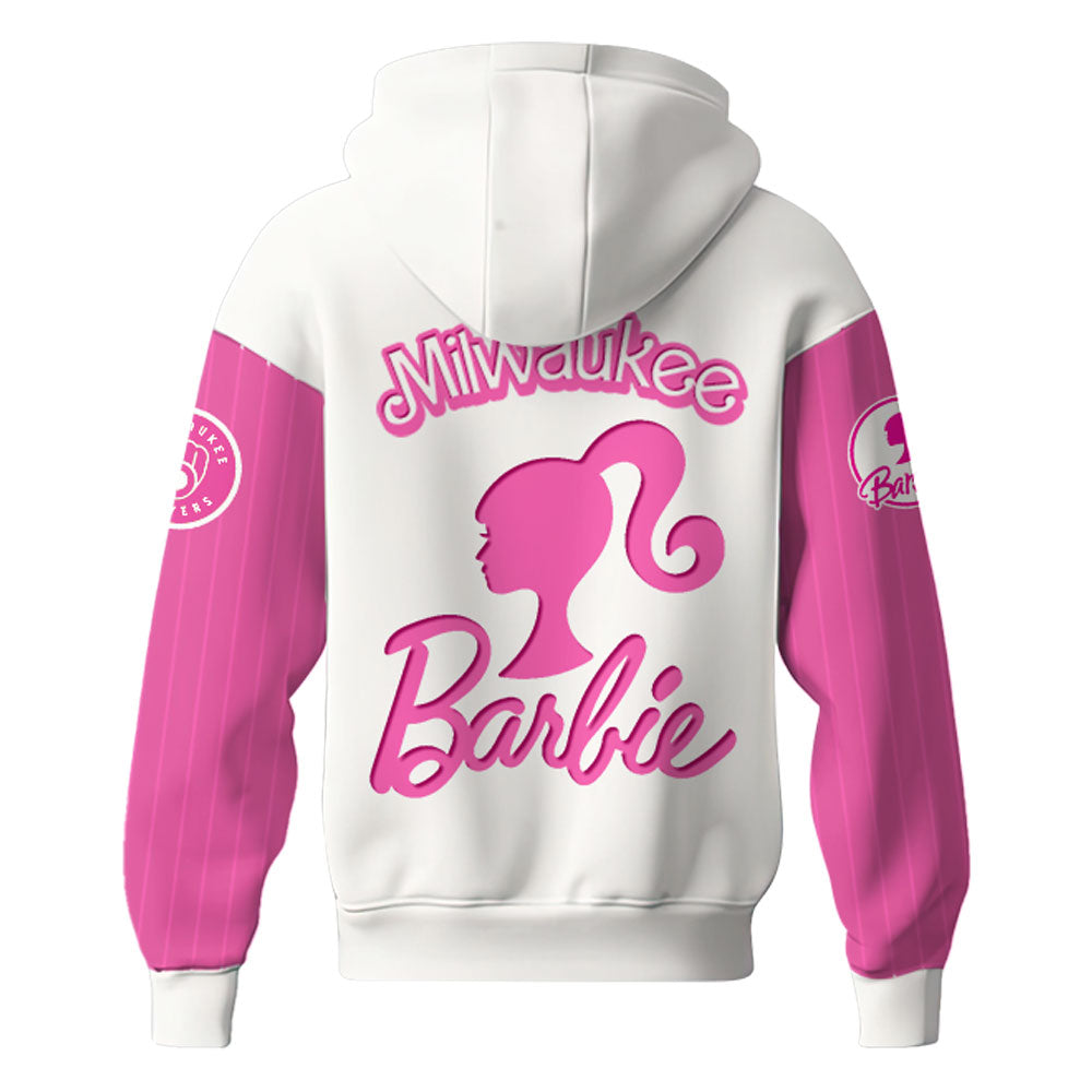 .    Milwaukee Brewers MLB x Barbie Night Game Limited Edition Hoodie 2025