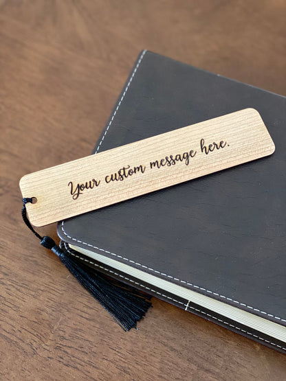 Birds on Branches Engraved Wood Bookmark with Optional Personalization - Makes a Great Personalized Gift