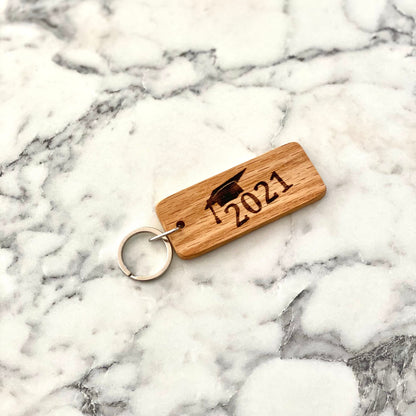 Engraved Wood Keychain - Perfect Graduation Gift - Custom Wood Laser Engraved Keychain