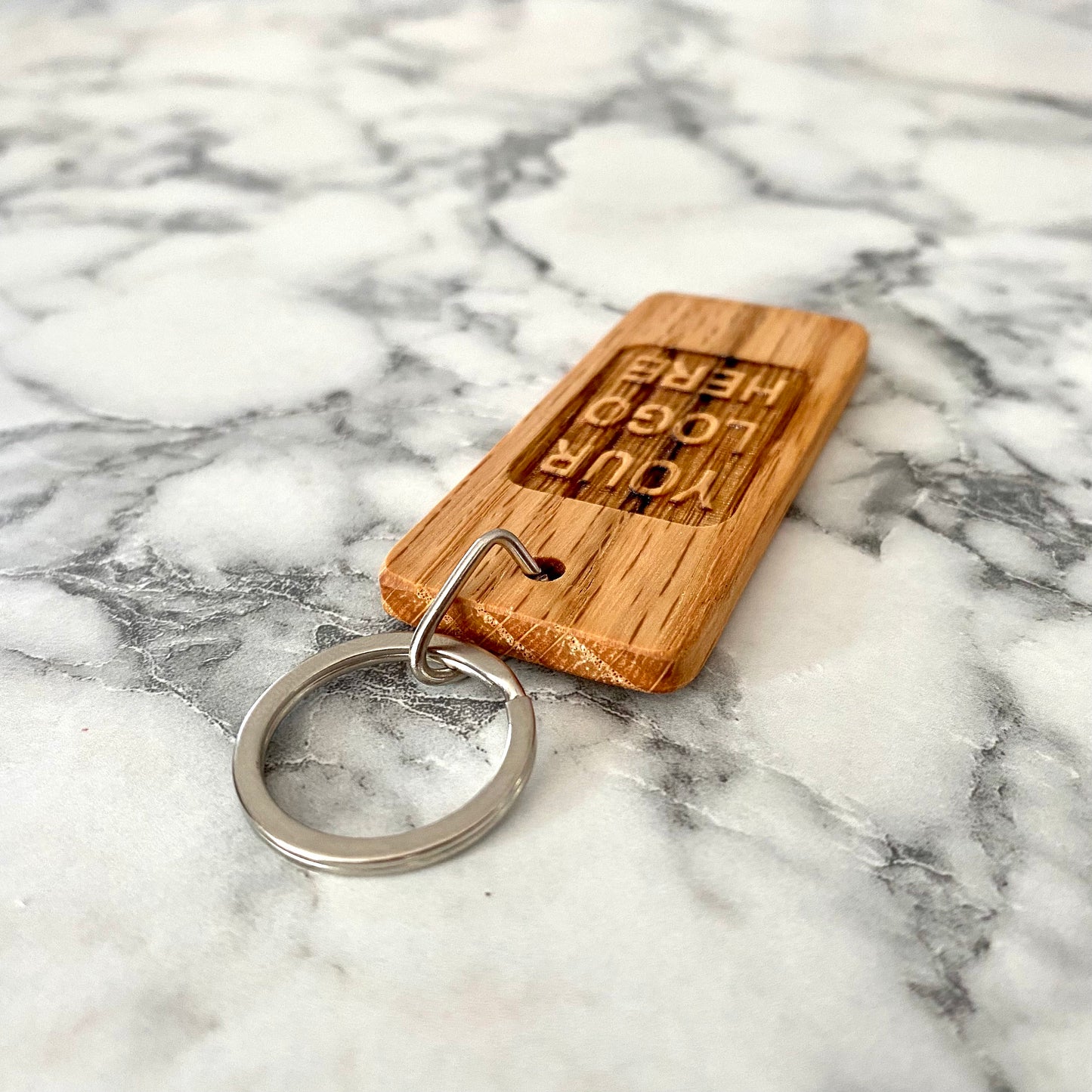 Custom Logo Engraved Wood Keychain - Custom Corporate Gift