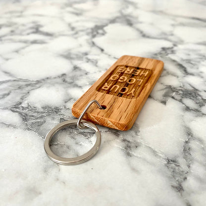Custom Logo Engraved Wood Keychain - Custom Corporate Gift
