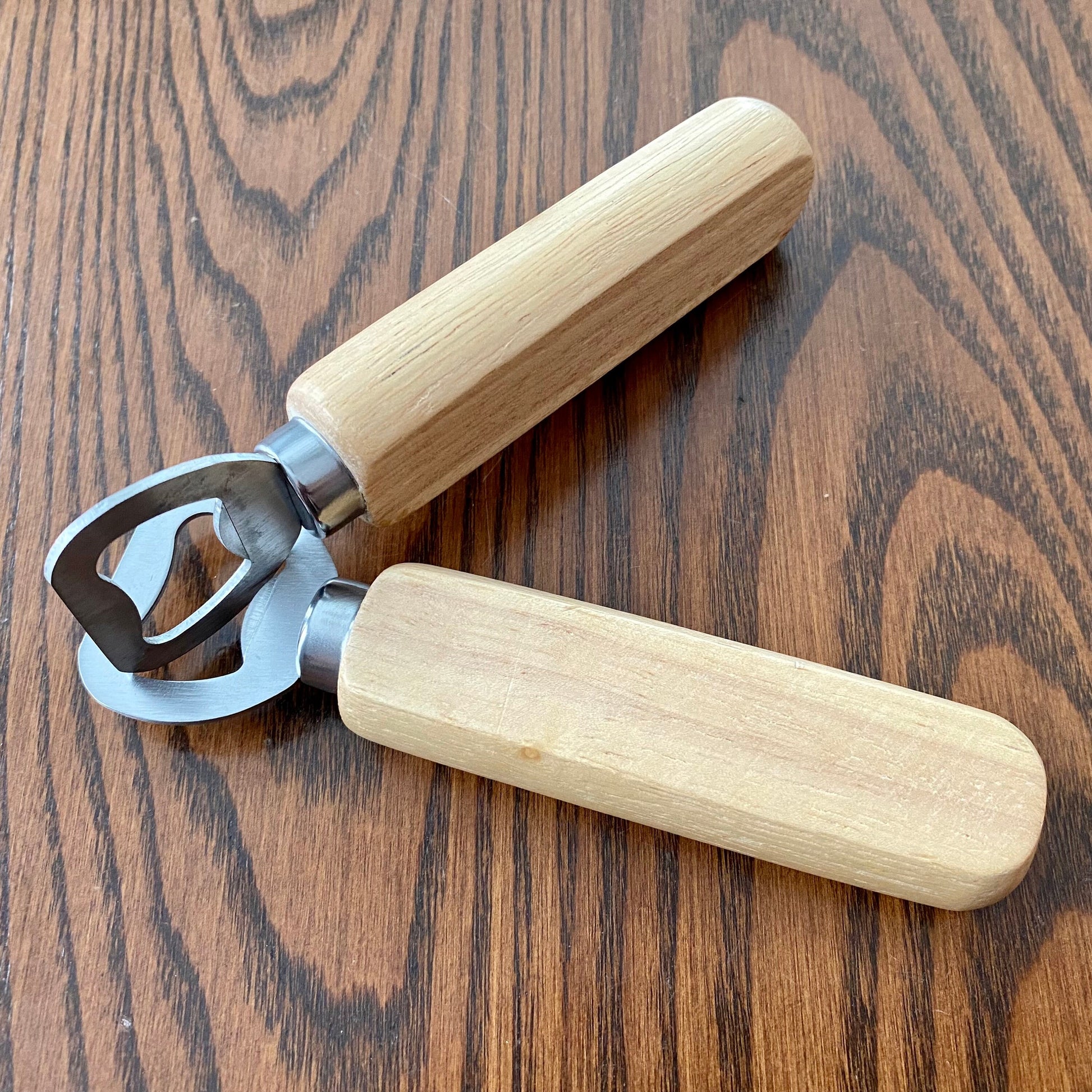 Engraved Wood Bottle Opener - Laser Engraved with Custom Message or Logo - Stainless Steel and Wood Construction