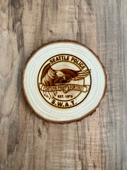 Custom Logo Coasters - Personalized Laser Engraved Wood Slice Coasters