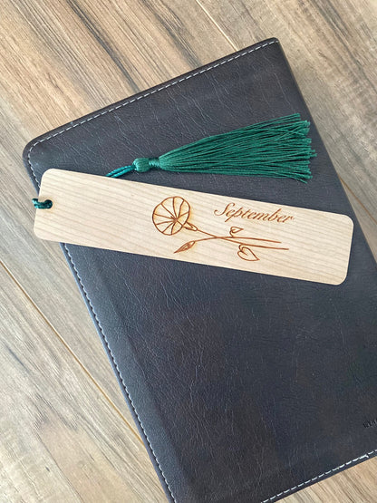 Birth Month Flower Bookmark - Handmade Engraved Wood Bookmark - Wonderful Wooden Gift