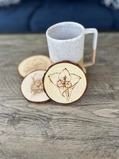 Gladiolus Flower Coaster Set - Perfect Gift for Wedding, Engagement, Anniversary, or Christmas
