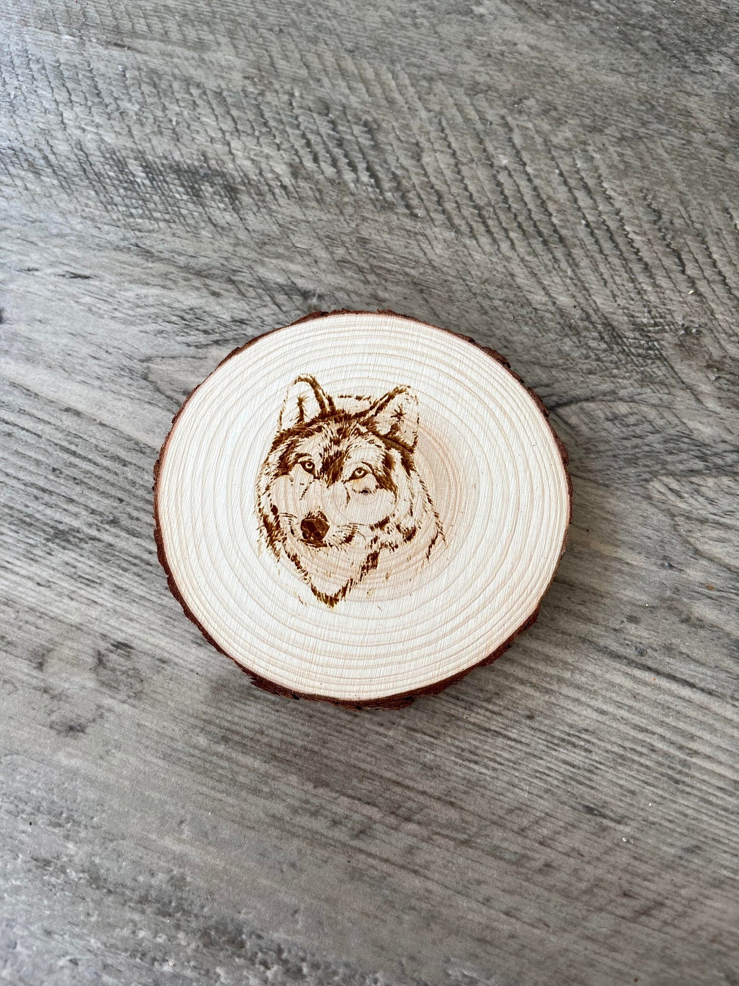 Wolf Engraved Wood Coaster Set - Perfect Gift for Wedding, Engagement, Anniversary, or Christmas