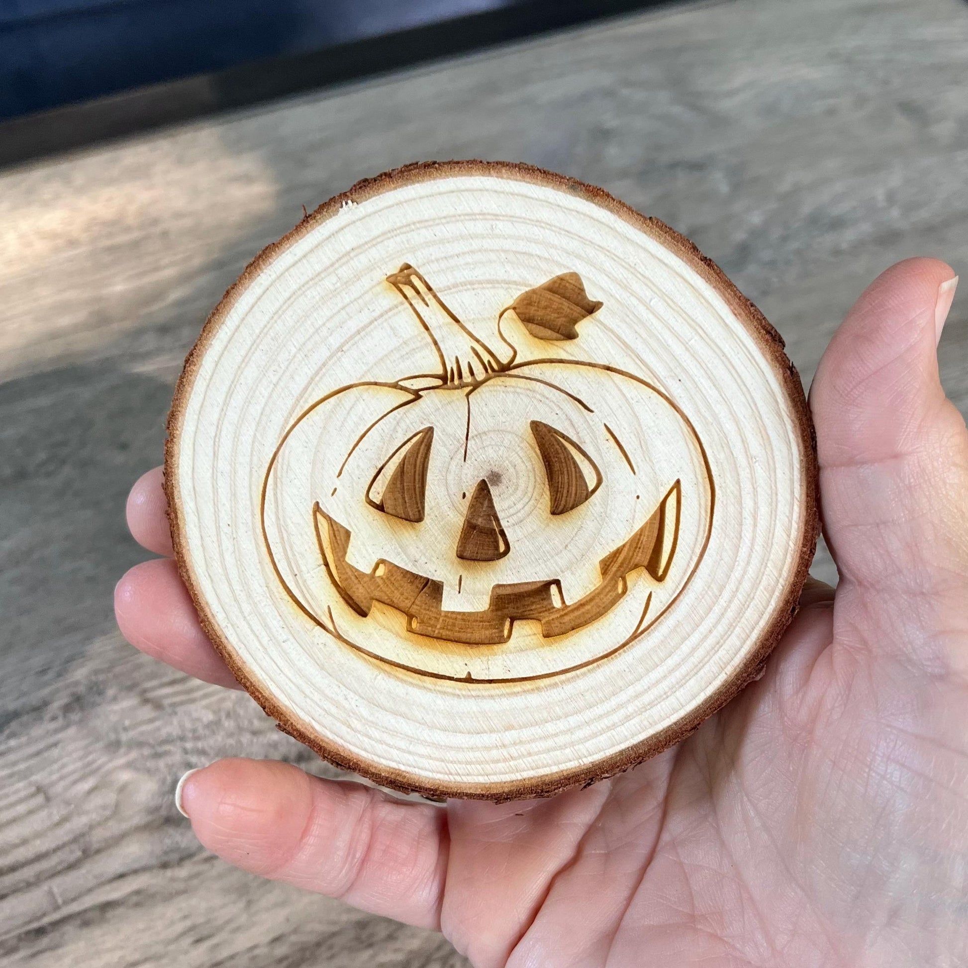 Pumpkin Mix and Match Coaster Set - Choose from Pumpkin-themed Wood Slice Coaster Designs