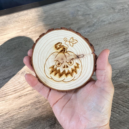 Pumpkin Mix and Match Coaster Set - Choose from Pumpkin-themed Wood Slice Coaster Designs