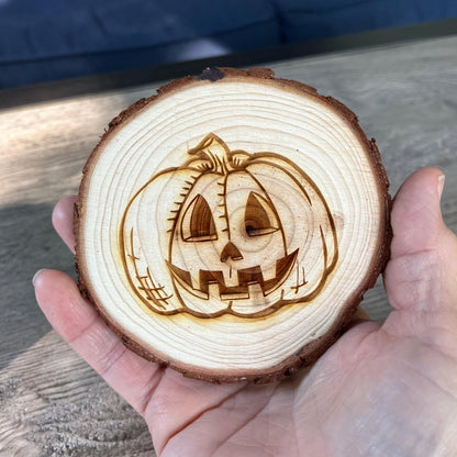 Pumpkin Mix and Match Coaster Set - Choose from Pumpkin-themed Wood Slice Coaster Designs