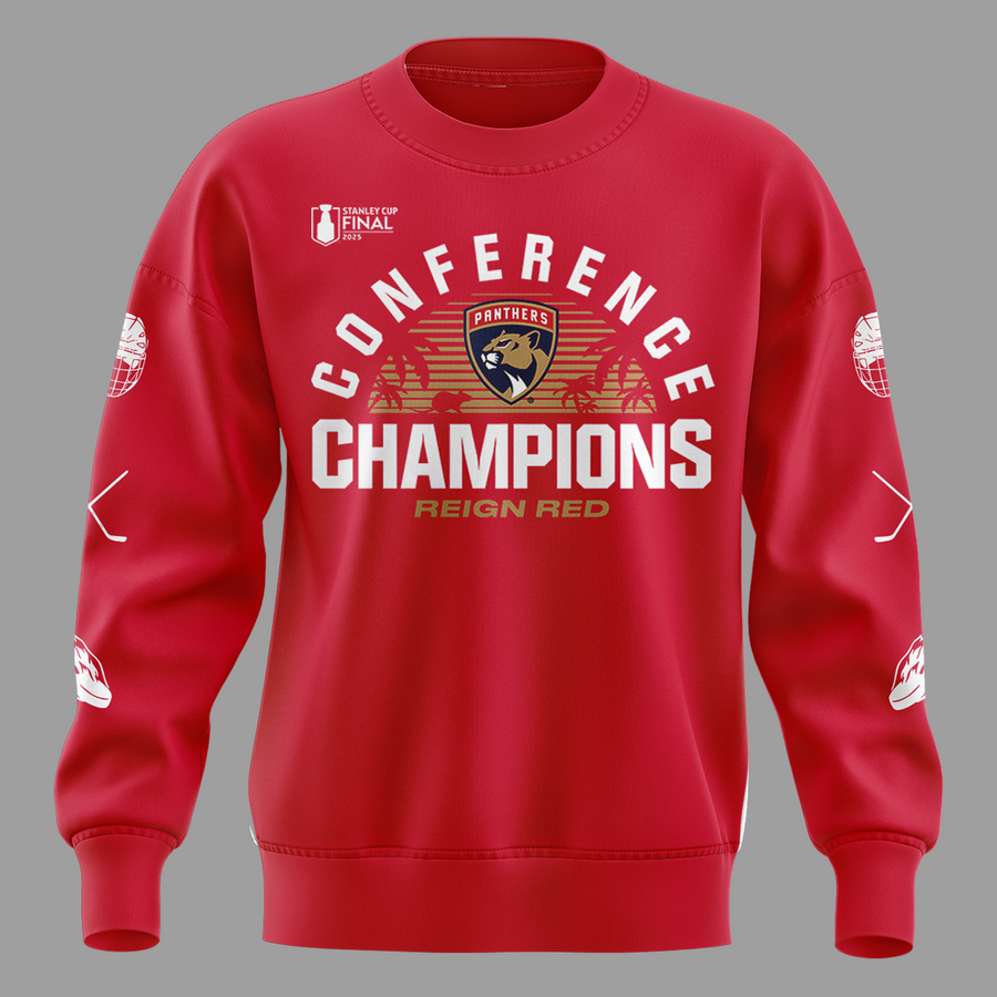 Special Edition Florida Panthers Back-To Back-To-Back Eastern Conference Champions Sweatshirt 2025
