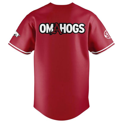 Special New Omahogs AR Baseball Red Jersey