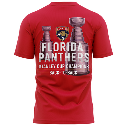 Special Edition Florida Panthers Back-To-Back Stanley Cup Champions T-Shirt 2025