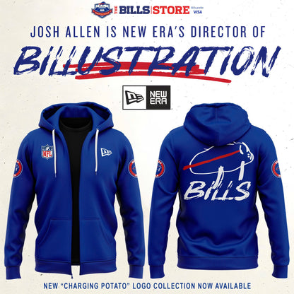 New "Charging Potato" Logo Zip Hoodie V2 (Blue)