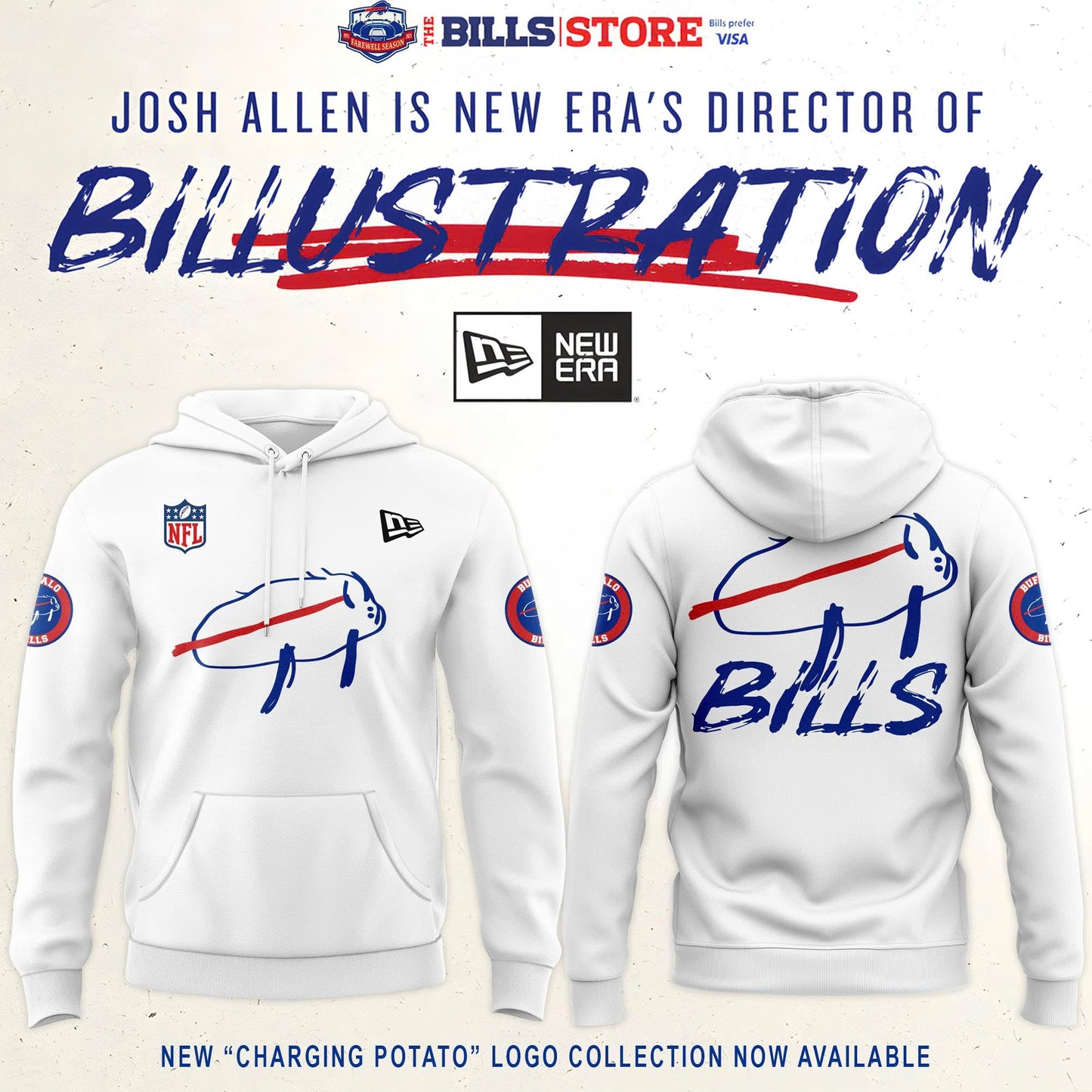 New "Charging Potato" Logo Hoodie V2 (White)