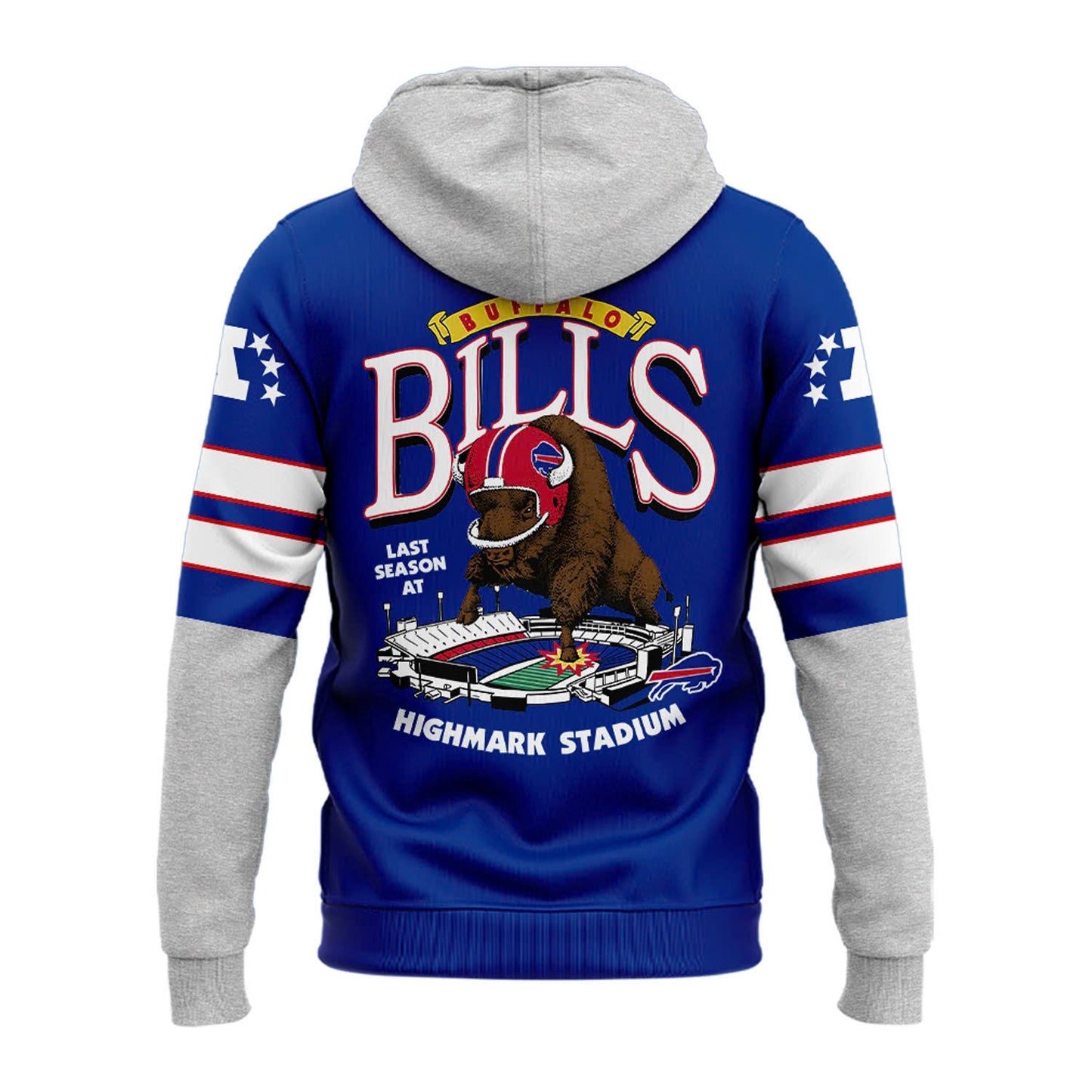 Exclusive 2025 Buffalo Bills Red Helmets Back Hoodie