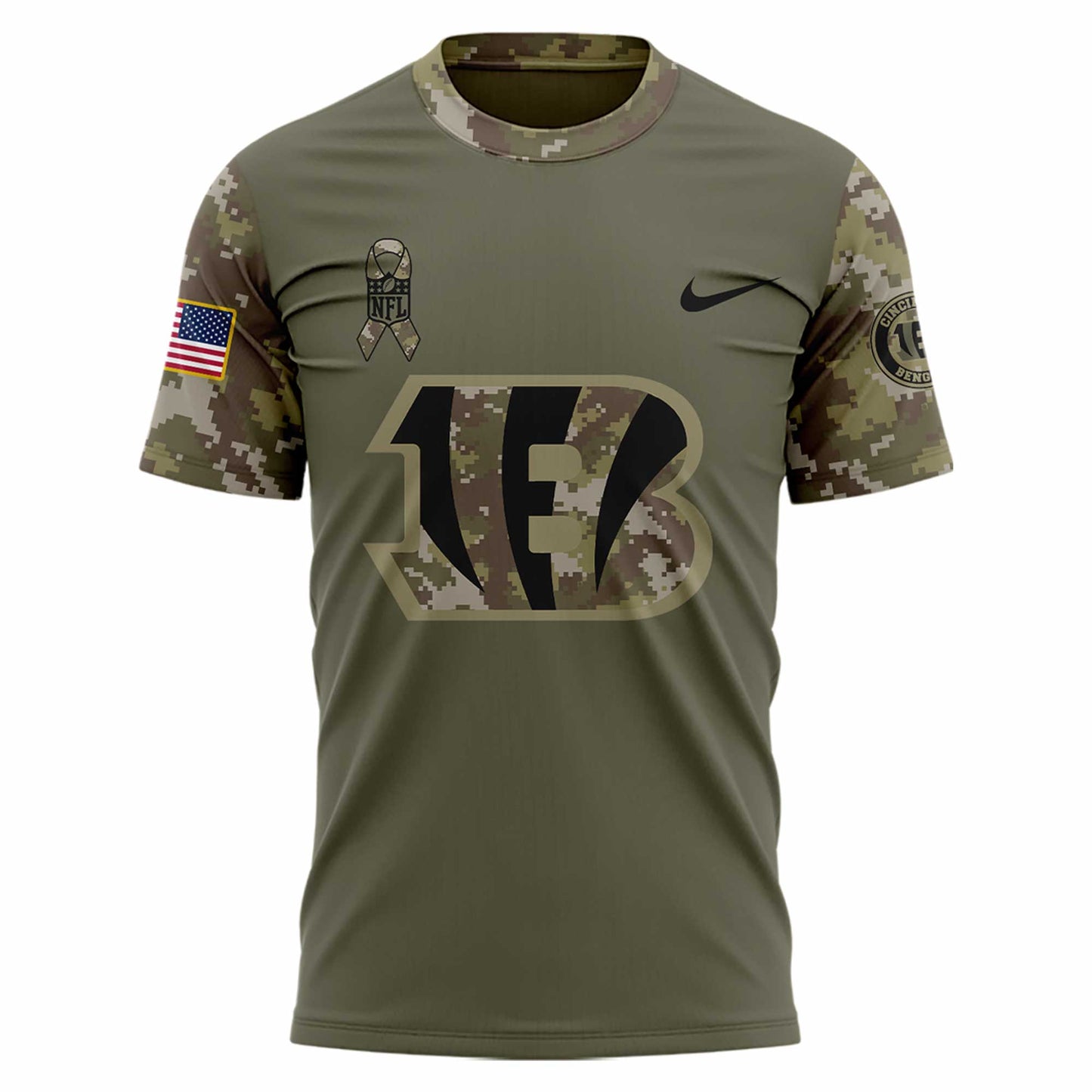Cincinnati Bengals Military Appreciation 2025 T-Shirt