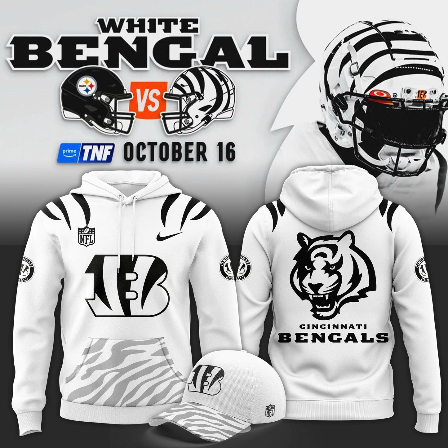 Limited Edition Cincinnati Bengals White New 2025 Hoodie