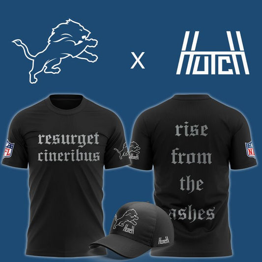 Unisex Aidan Hutchinson Black House of Hutch x Detroit Lions Resurget Cineribus T-shirt