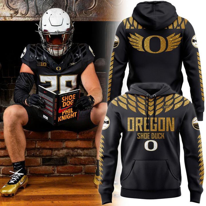Oregon Duck Shoe Duck Black Hoodie