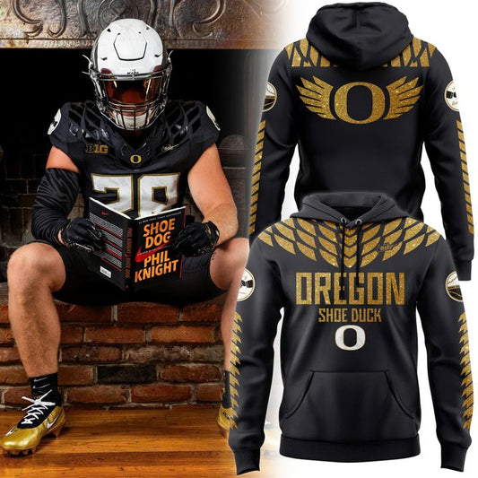 Oregon Duck Shoe Duck Black Hoodie