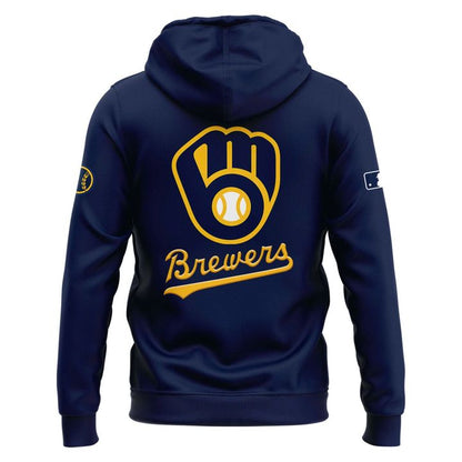 Special New October Ready 2025 Postseason Brewers Uniform Navy Hoodie