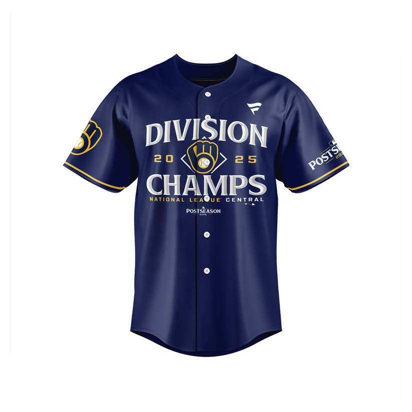 Milwaukee Brewers Navy 2025 NL Central Division Champions Locker Room Jersey