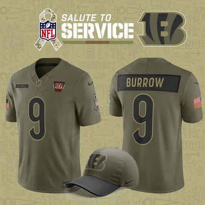 Men's Cincinnati Bengals 2025 Salute to Service Limited Jersey (Custom)