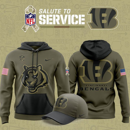 Men's Cincinnati Bengals 2025 Salute to Service Limited Hoodie