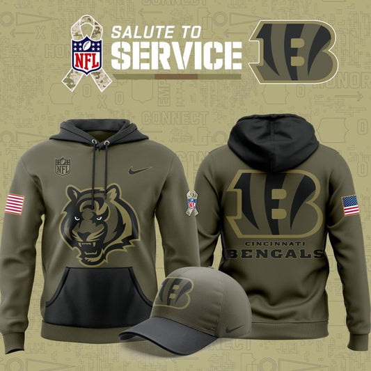 Men's Cincinnati Bengals 2025 Salute to Service Limited Hoodie