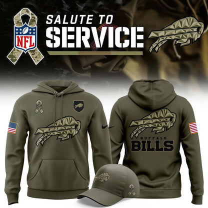 Buffalo Bills Olive 2025 Salute to Service Sideline Standard Issue Hoodie