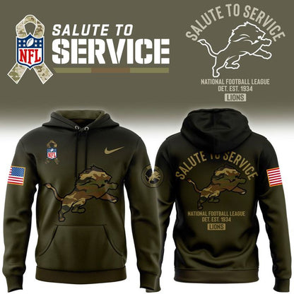 Detroit Lions 2025 Salute to Service Hoodie