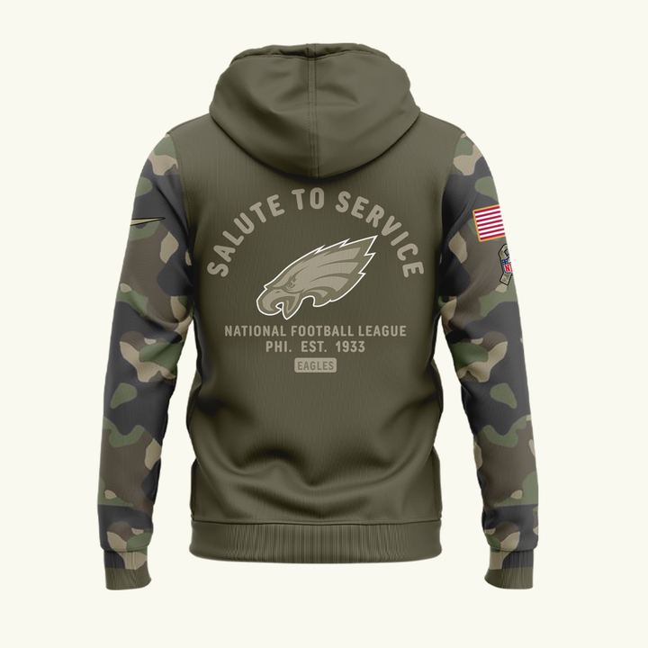 Special New Philadelphia Eagles Salute to Service Hoodie2025