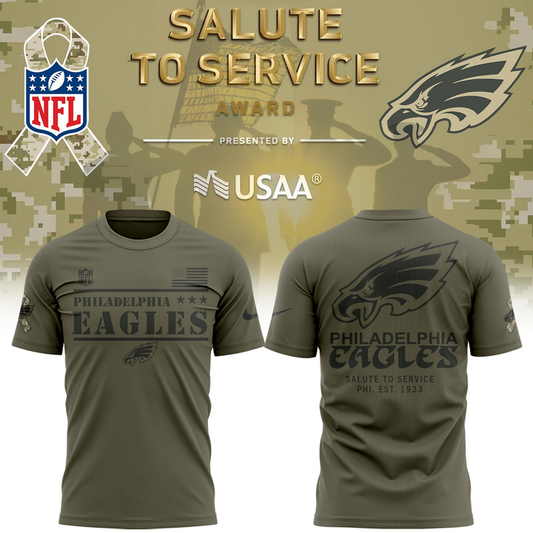 Limited Edition Philadelphia Eagles Salute to Service Tshirt 2025