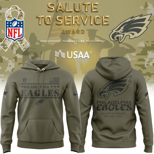 Limited Edition Philadelphia Eagles Salute to Service Hoodie2025
