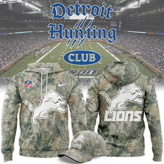 Limited Edition Detroit Lions Hunting New 2025-26 Hoodie