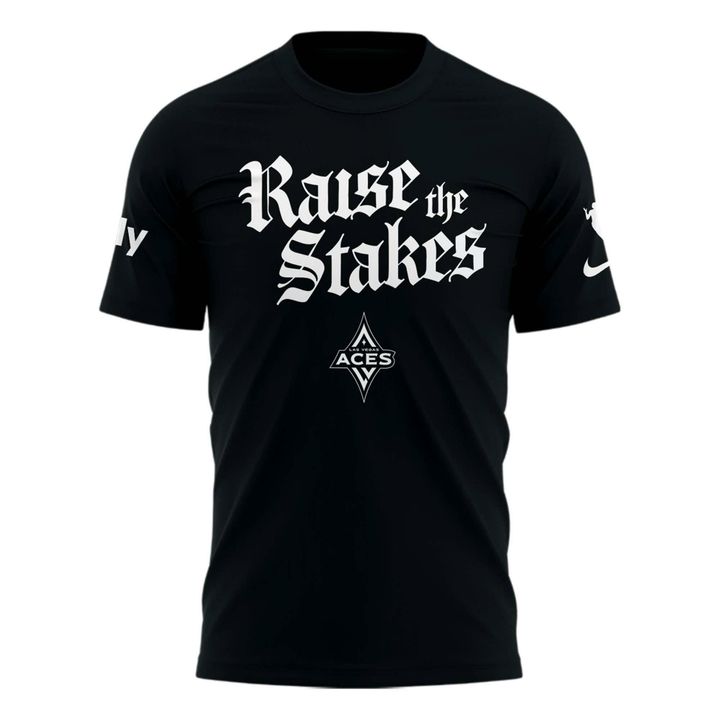 LAS VEGAS ACES RAISE THE STAKES 2025 PLAYOFFS BLACK TEE