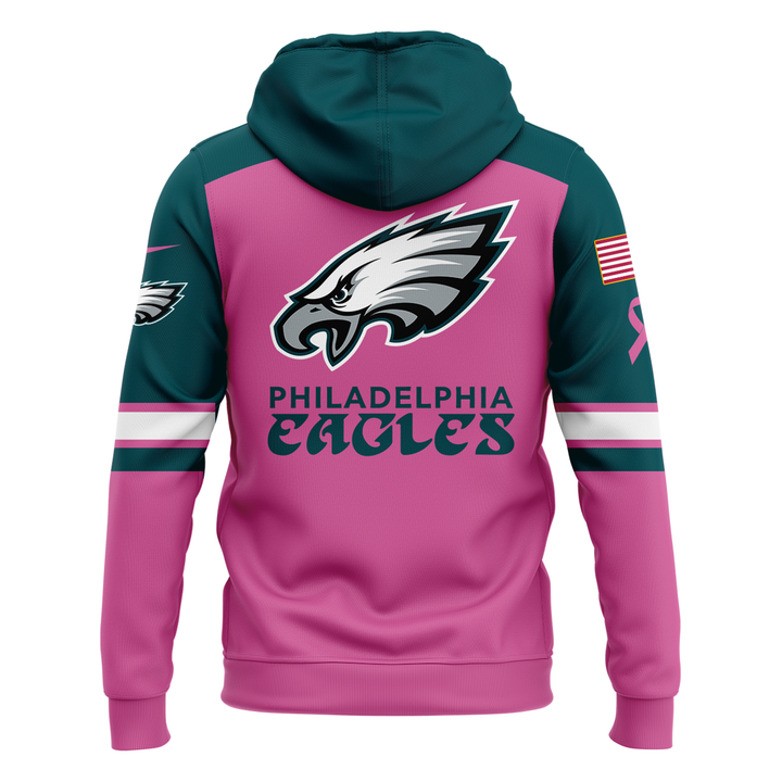 Limited Edition Philadelphia Eagles Breast Cancer Awareness Hoodie 2025