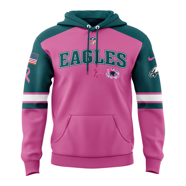 Limited Edition Philadelphia Eagles Breast Cancer Awareness Hoodie 2025