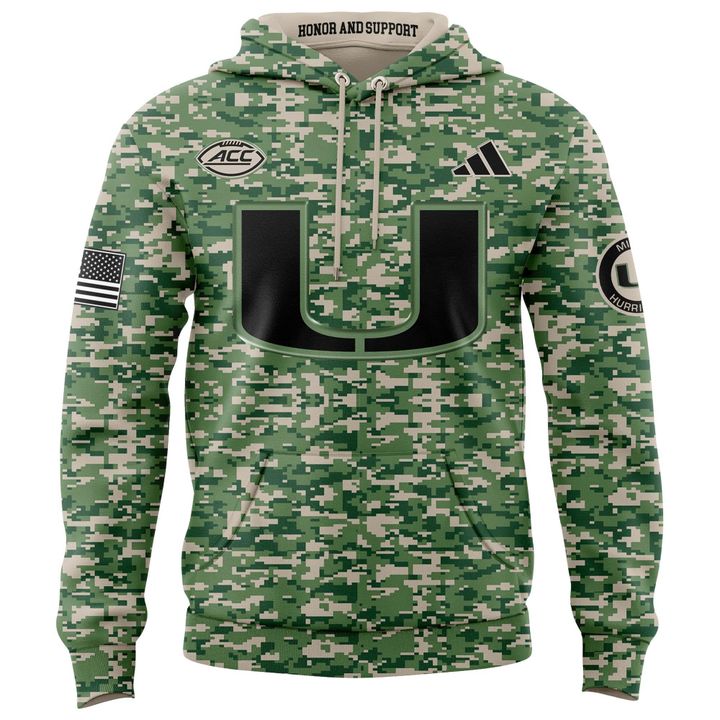 Miami Hurricanes X Military Appreciation Game 2025 Hoodie