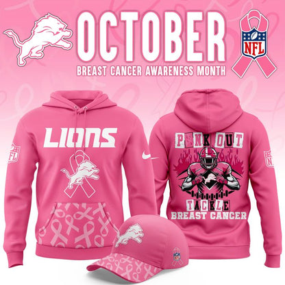 Detroit Lions '' OCTOBER BREAST CANCER AWARENESS MONTH '' Hoodie