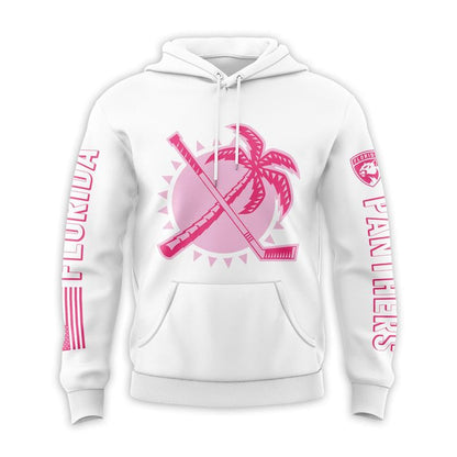 Florida Panthers Sun & Stick Pink Logos Hoodie