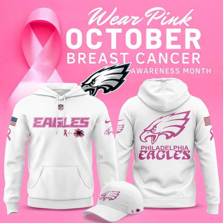 Exclusive Version Philadelphia Eagles Breast Cancer Awareness Hoodie 2025