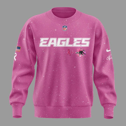Exclusive Version Philadelphia Eagles Breast Cancer Awareness Pink Sweat 2025