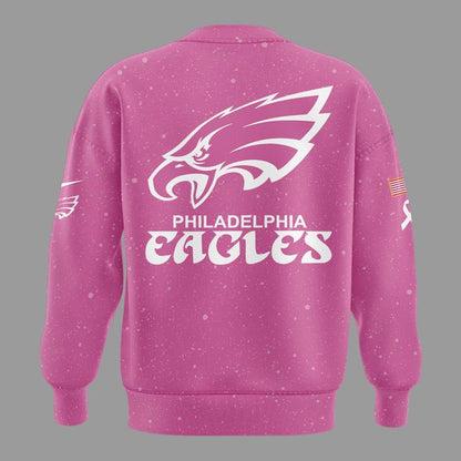 Exclusive Version Philadelphia Eagles Breast Cancer Awareness Pink Sweat 2025